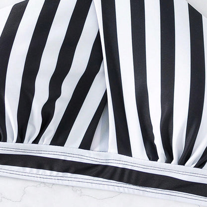 Dames Haut de bikini rayé à dos croisé Chic und Stil