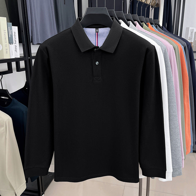 Men's Long Sleeve Polo with Structured Design and Breathable Properties Chic and Style