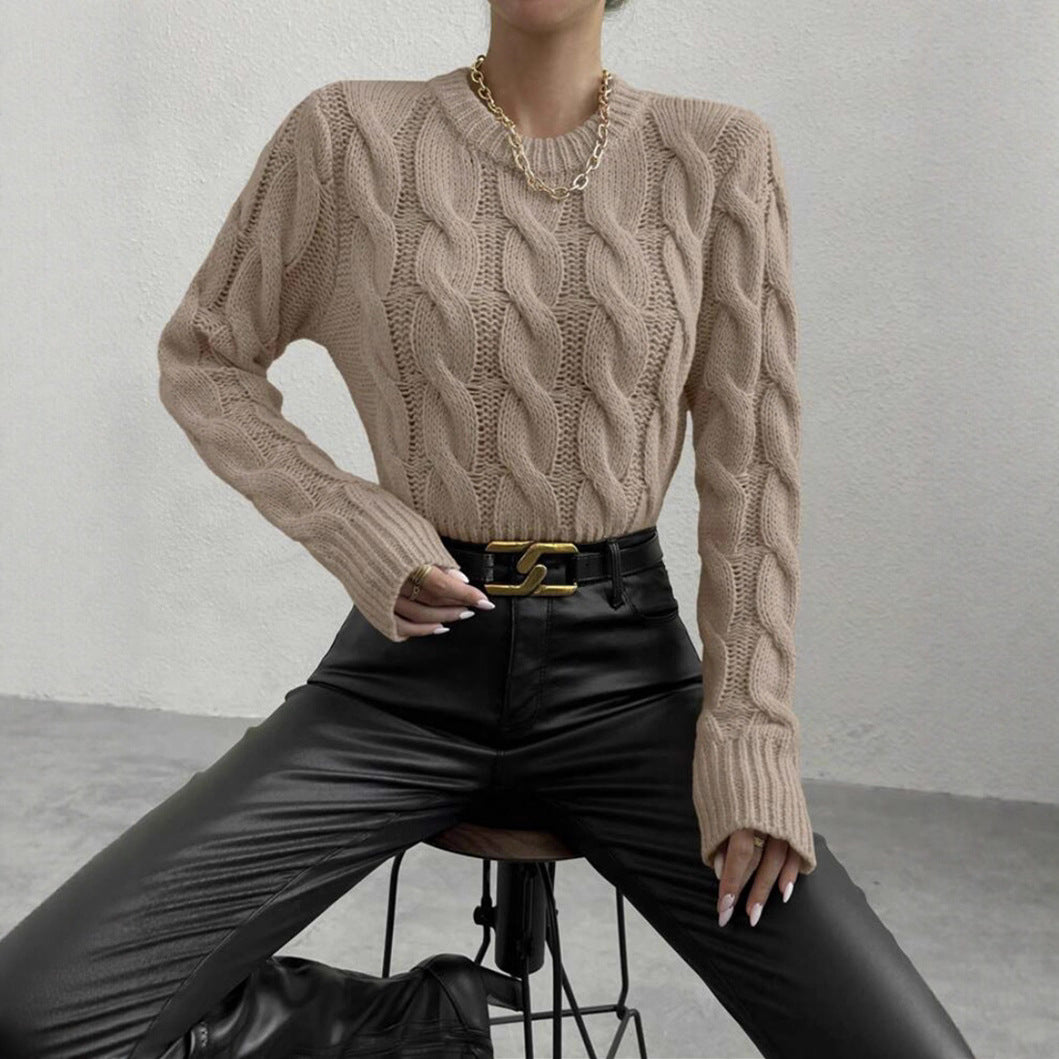 Femme Pull en grosse maille avec motif torsadé Chic und Stil