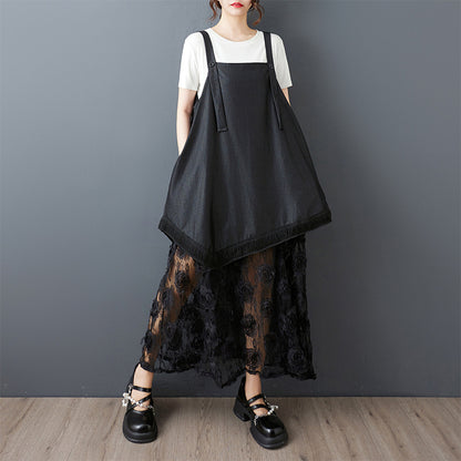 Robe tablier grande taille pour femmes avec superposition florale Chic und Stil