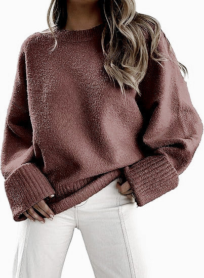 Dames Pull en laine moelleux oversized avec larges bords Chic und Stil