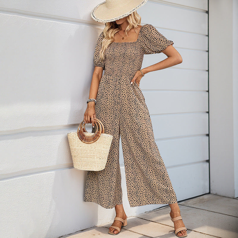 Dames Élégant Imprimé Floral Combinaison Chic und Stil