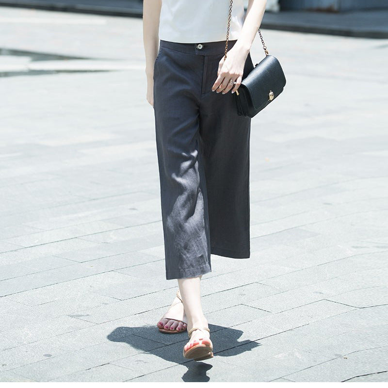 Relaxed wide linen pants for women Chic and Style