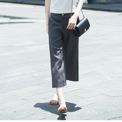 Relaxed wide linen pants for women Chic and Style