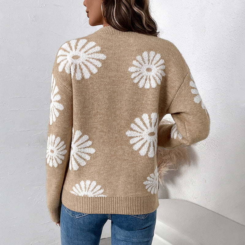 Pull en maille pour femmes avec un design floral Chic und Stil
