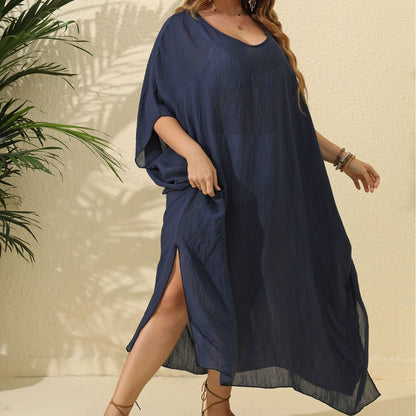Dames Robe de Plage Légère Off-Shoulder Chic und Stil