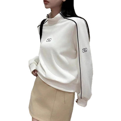 Pull à col roulé sportif pour femmes avec coutures contrastées Chic und Stil
