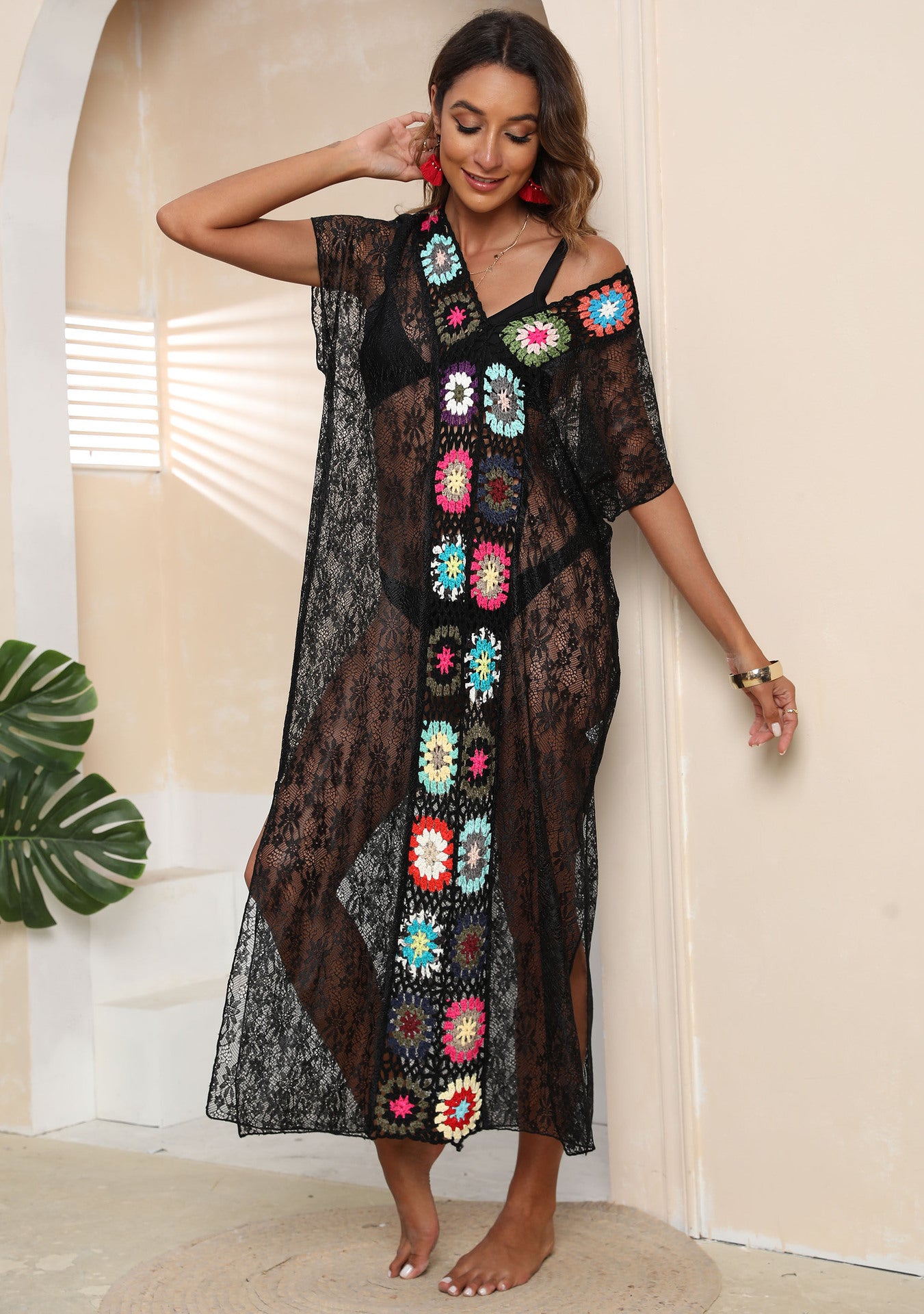 Dames Dentelle Plage Couvrir-Up Kimono Chic und Stil