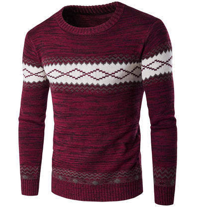 Traditional Norwegian pattern knit pullover for men Chic and Style