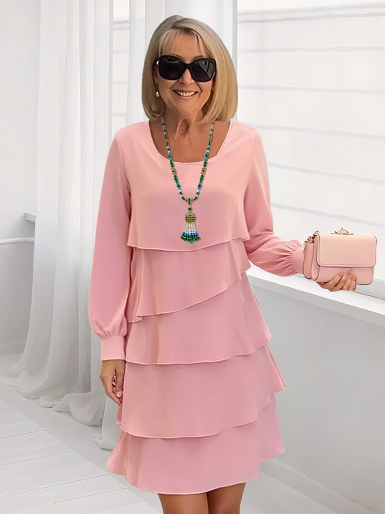 Robe tendance pour femmes avec couches et manches longues Chic und Stil
