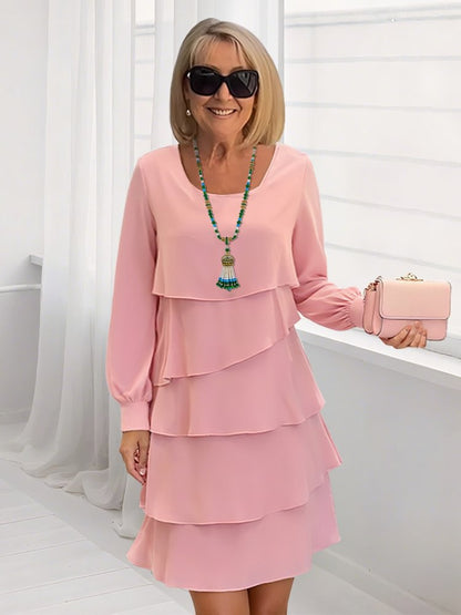 Robe tendance pour femmes avec couches et manches longues Chic und Stil