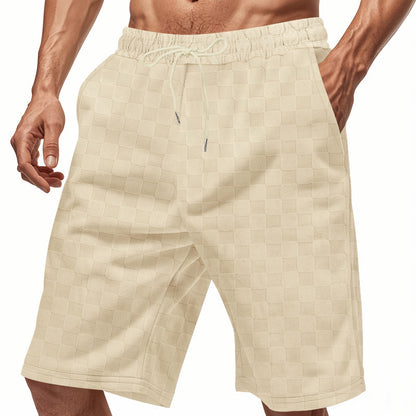 Shorts de plage décontractés pour hommes avec taille élastique et motif à carreaux moderne Chic und Stil