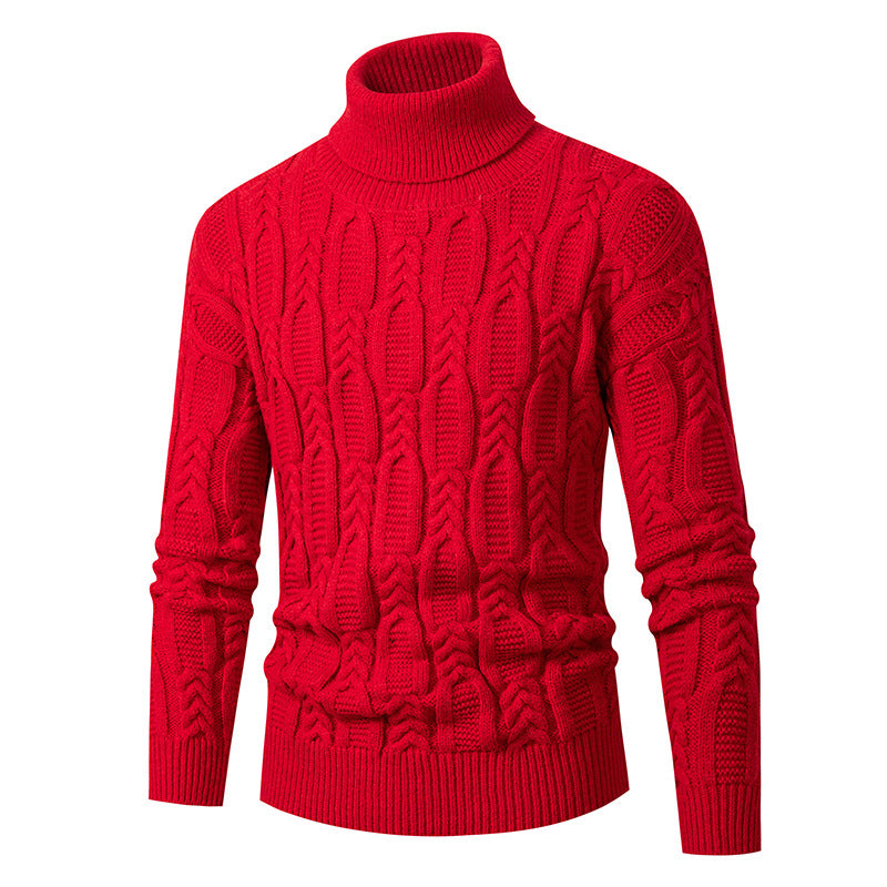 High-quality turtleneck pullover for men with embossed pattern Chic und Stil