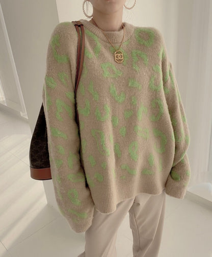 Dames Grand Pull en Design Imprimé Animalier Chic und Stil
