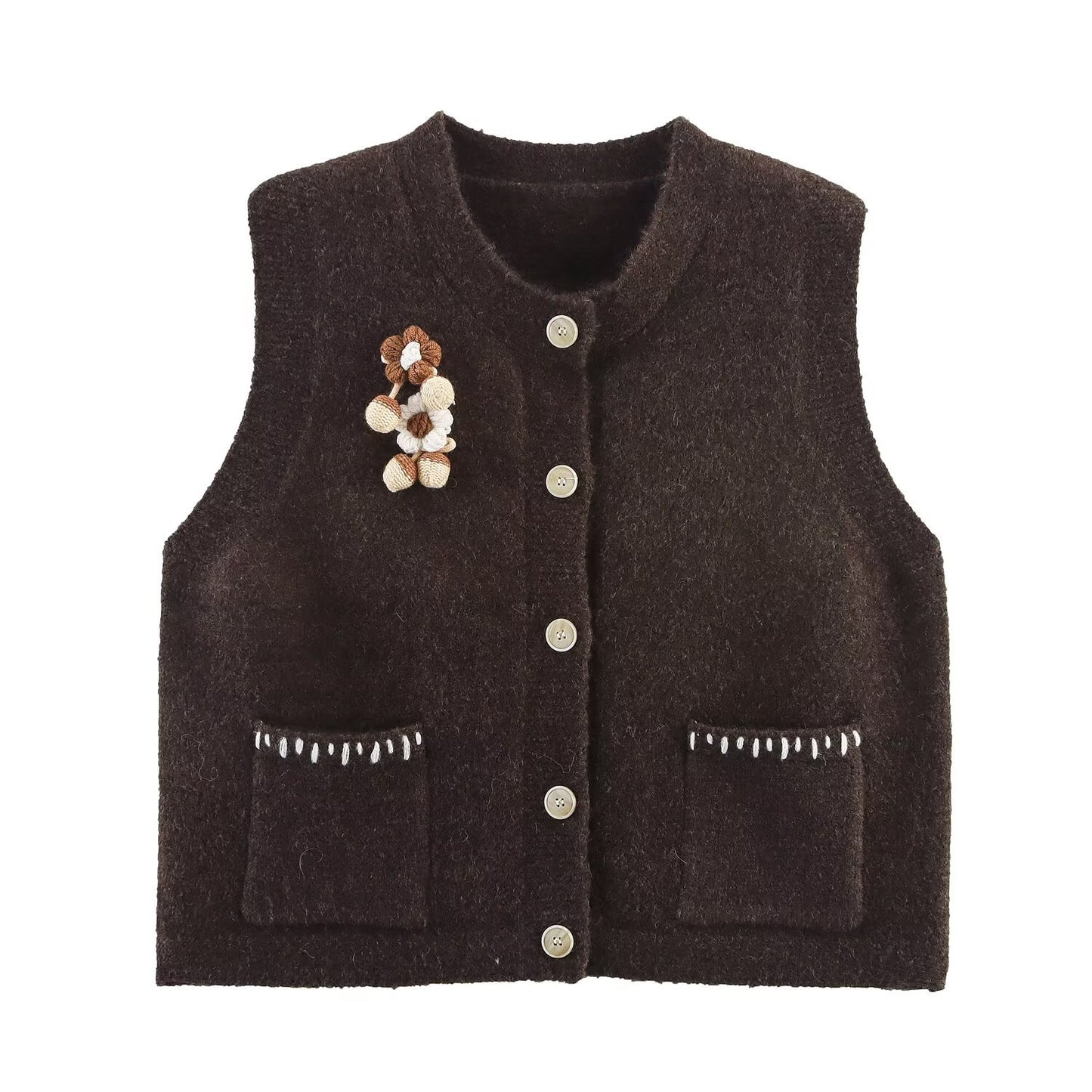 Dames gilet en tricot avec détails de boutons décoratifs Chic und Stil