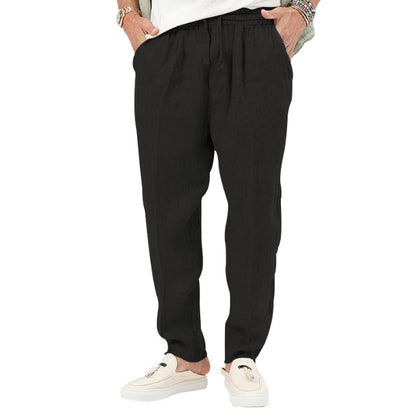 Light linen pants for men with elastic waist and practical pockets Chic and Style