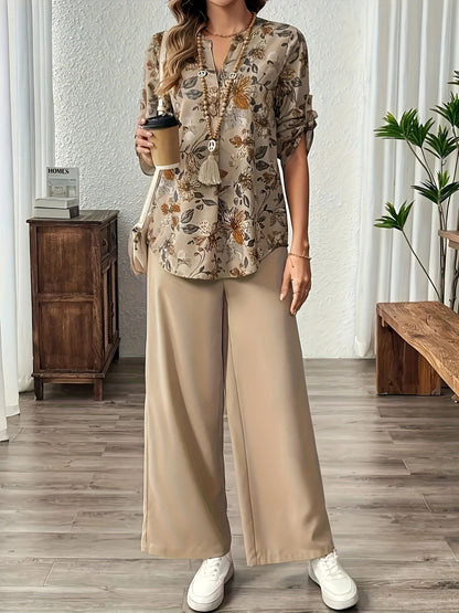 Blouse chemise pour femmes avec motif floral Chic und Stil