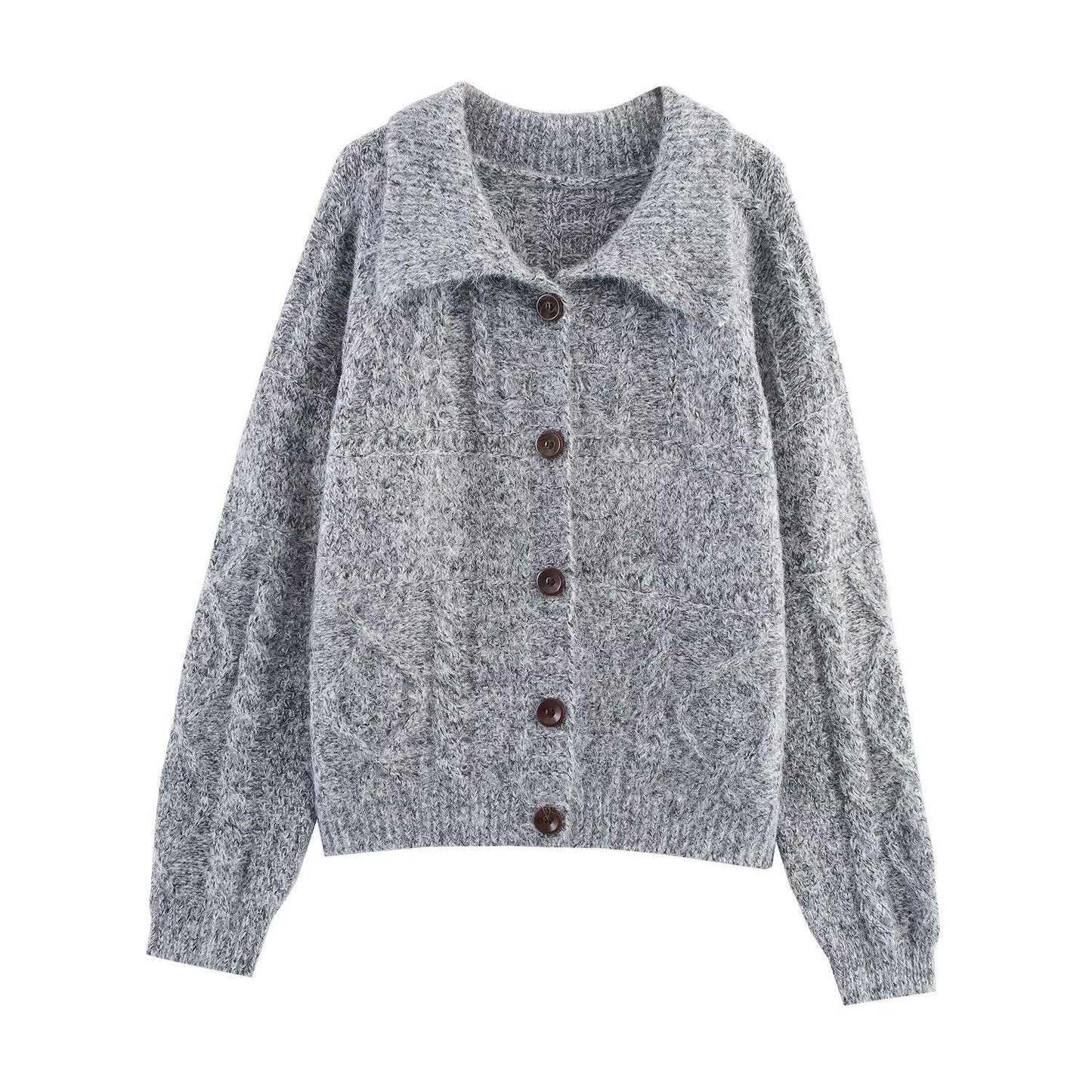 Dames cardigan en tissu doux avec de grands boutons Chic und Stil