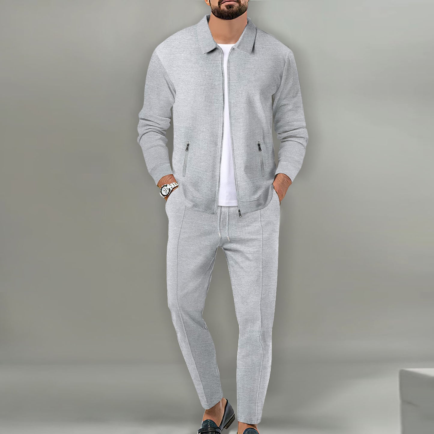 Costume de loisirs décontracté pour hommes avec design structuré Chic und Stil