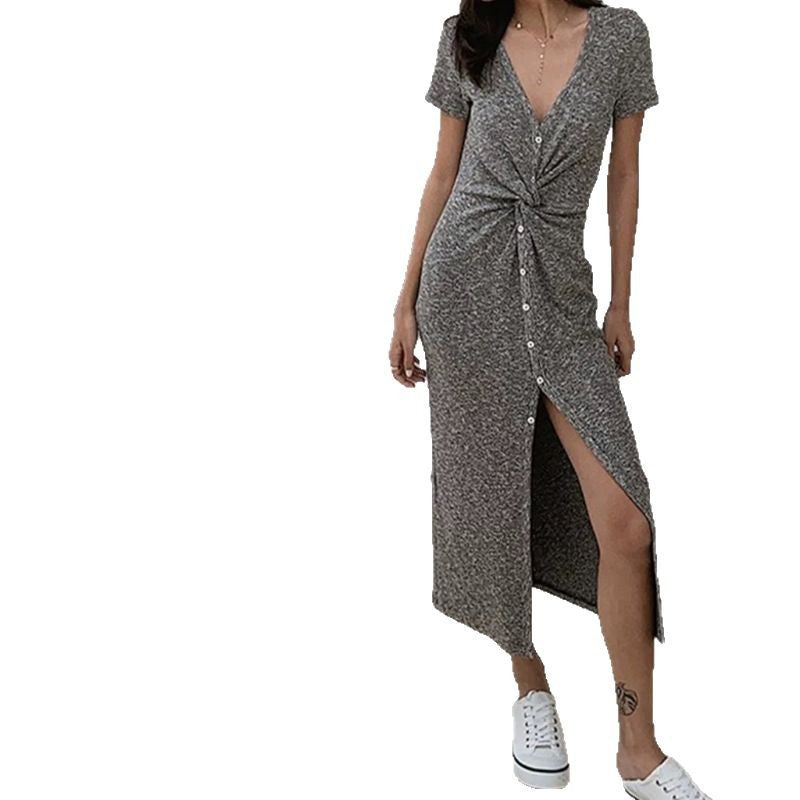 Robe à manches courtes pour femmes avec devant torsadé Chic und Stil