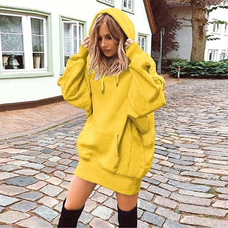 Robe hoodie pour femmes au style oversize décontracté avec poche kangourou Chic und Stil