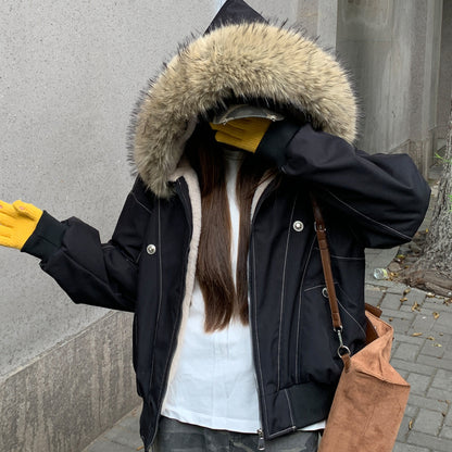 Dames d'hiver rembourrée avec col en fausse fourrure amovible et grandes poches Chic und Stil