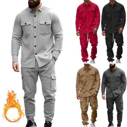Men's Cargo Shirt and Jogging Pants Set Chic and Style