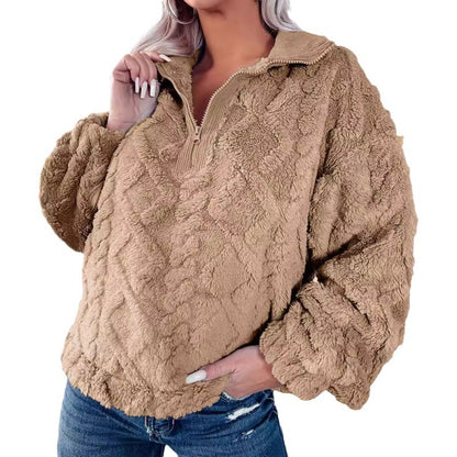 Femme Pull en polaire avec demi-zip Chic und Stil