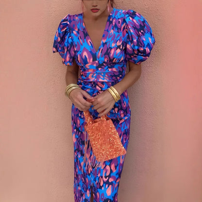 Robe de soirée pour dames avec des manches ballon volumineuses Chic und Stil