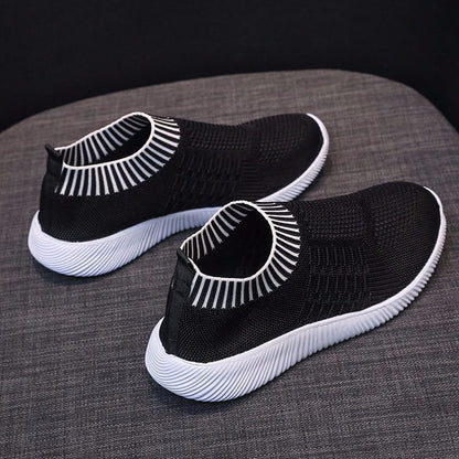 Baskets Slip-On respirantes pour femmes avec dessus en tricot élastique Chic und Stil