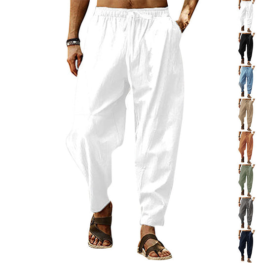 Pantalons d'été décontractés pour hommes en style costume avec taille élastique et poches latérales pratiques Chic und Stil