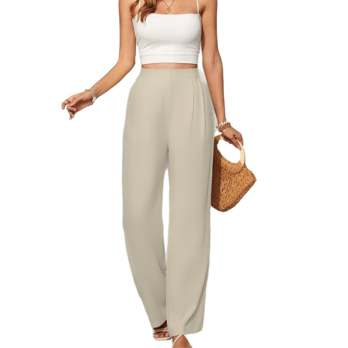 High-waisted wide leg pants for women with elegant pleats Chic and Style