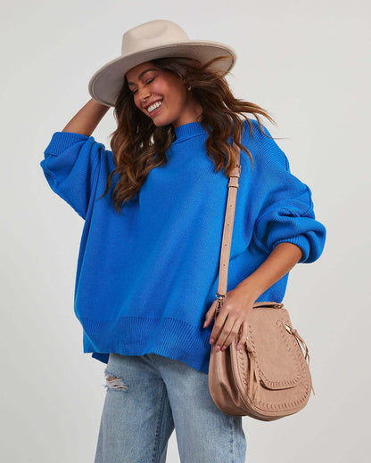 Dames Décontracté oversized pull Chic und Stil