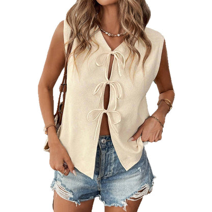 Veste décontractée pour femmes avec des détails de laçage décoratifs et un col montant Chic und Stil