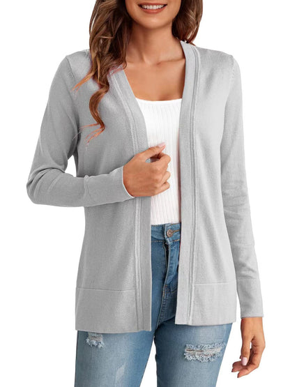 Dames gilet à manches longues avec design ouvert et poches pratiques Chic und Stil