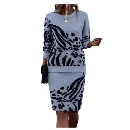 Robe en tricot pour femmes à motif léopard Chic und Stil
