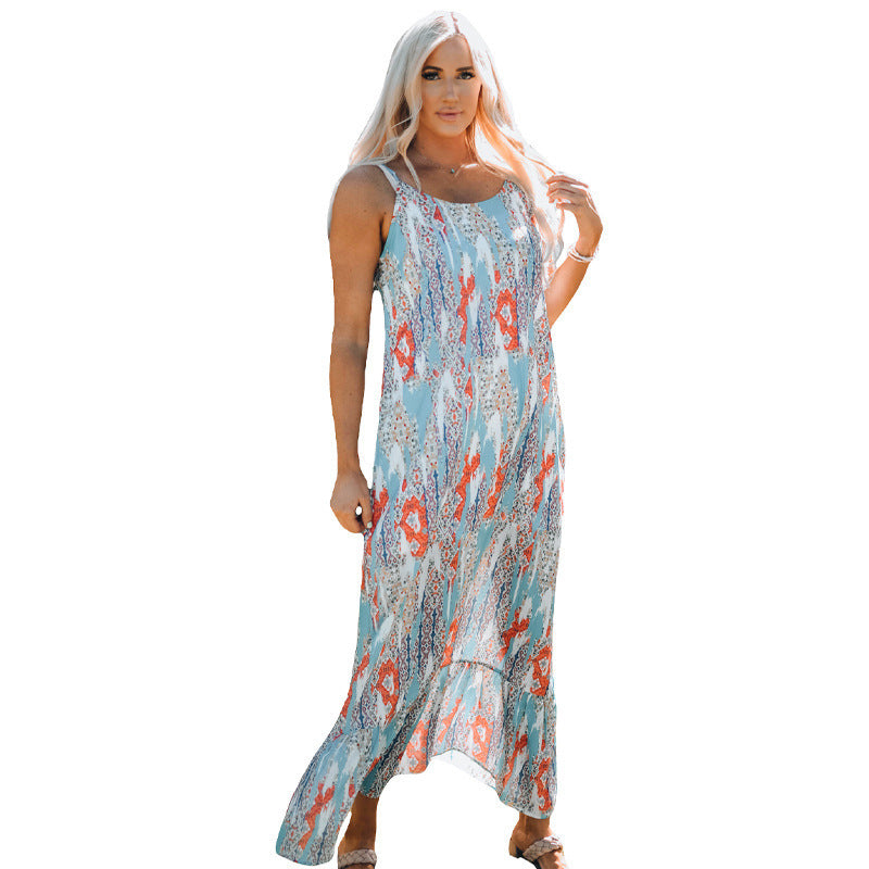Robe maxi pour femmes avec des éléments de design floraux et une coupe fluide Chic und Stil