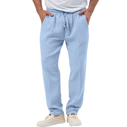Casual linen pants for men with elastic waist and side pockets Chic and Style