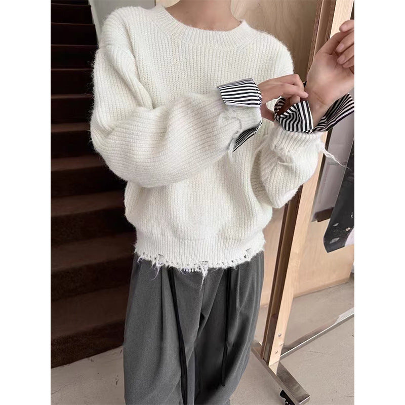 Pull over size ample décontracté pour femmes avec ourlet individuel Chic und Stil