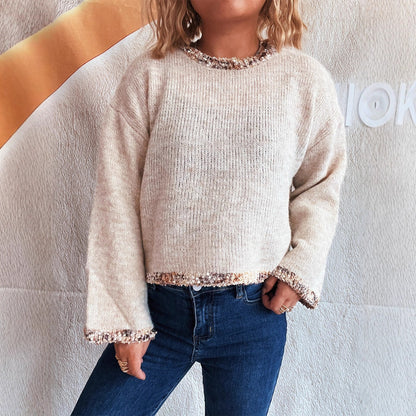 Pull décontracté pour femme en matériau doux avec des embellissements en frange tendance Chic und Stil
