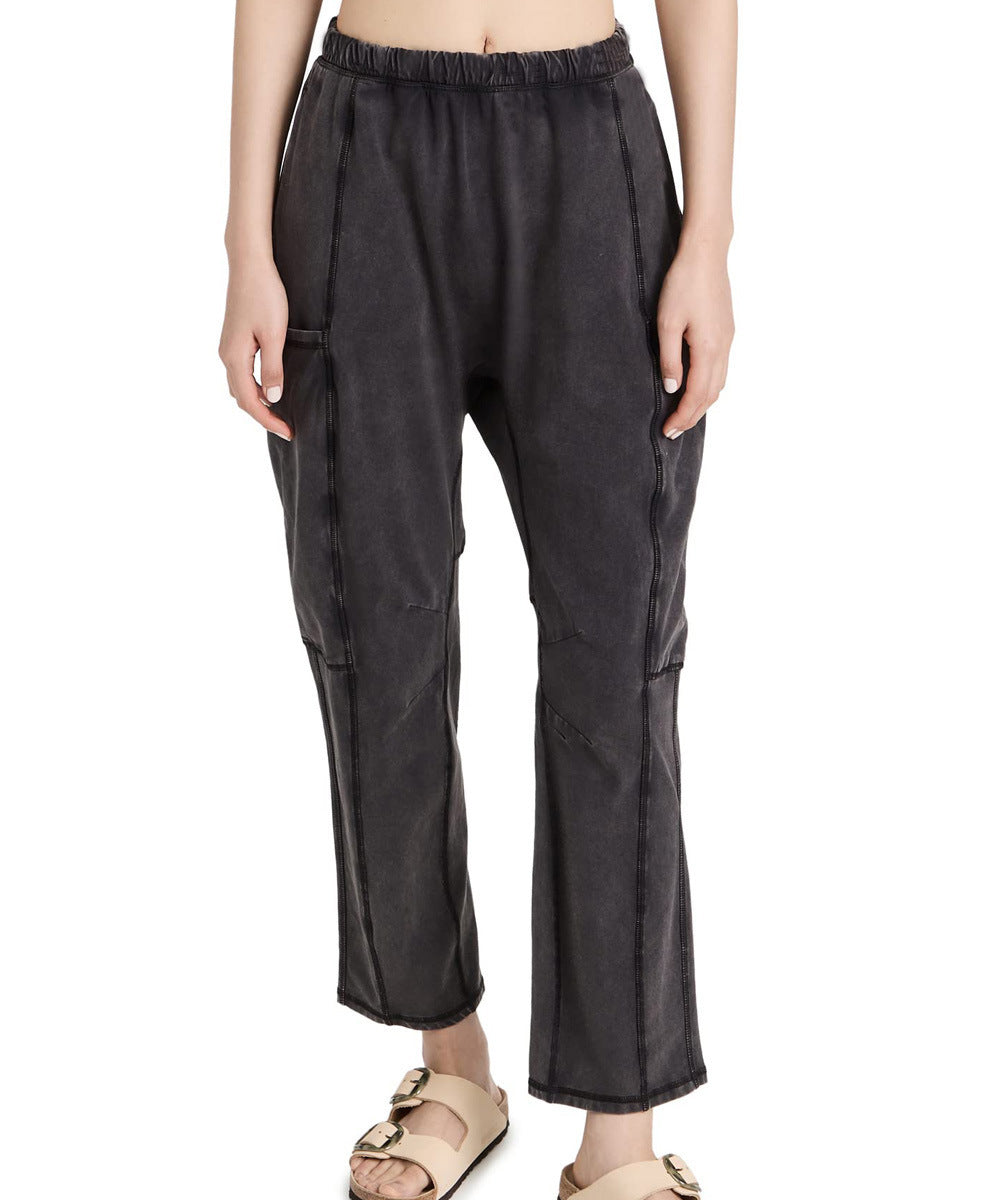 Casual sport pants for women with elastic waistband and functional side pockets Chic and Style