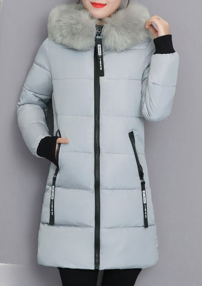 Veste matelassée à manches longues pour femmes avec col en fausse fourrure amovible Chic & Stil