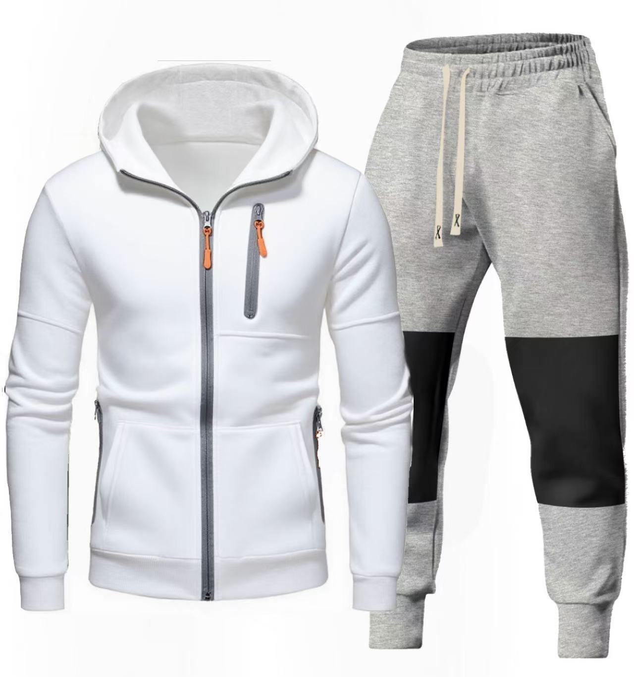 Men's Chic and Stylish Hoodie and Jogging Pants Set with Functional Zip Pockets