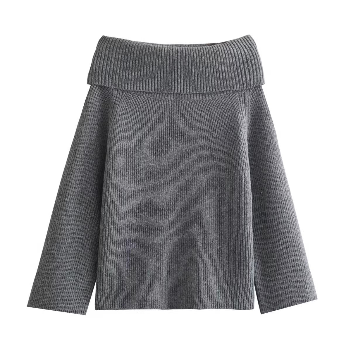 Pull en tricot élégant pour femmes à col montant large Chic und Stil