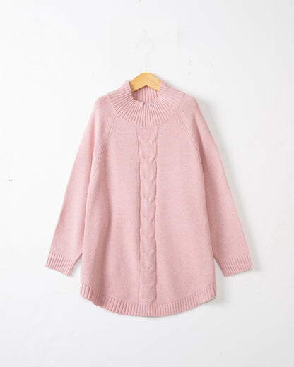 Pull en grosse maille pour femmes avec un col montant et des motifs en torsades Chic und Stil