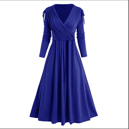 Robe midi femme avec effet drapé et manches longues Chic und Stil