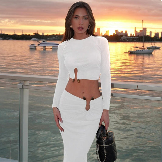 Robe midi élégante pour femmes avec des détails de découpe innovants Chic und Stil