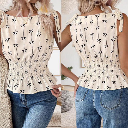 Chemisier à volants pour femmes avec ceinture à nœud Chic und Stil