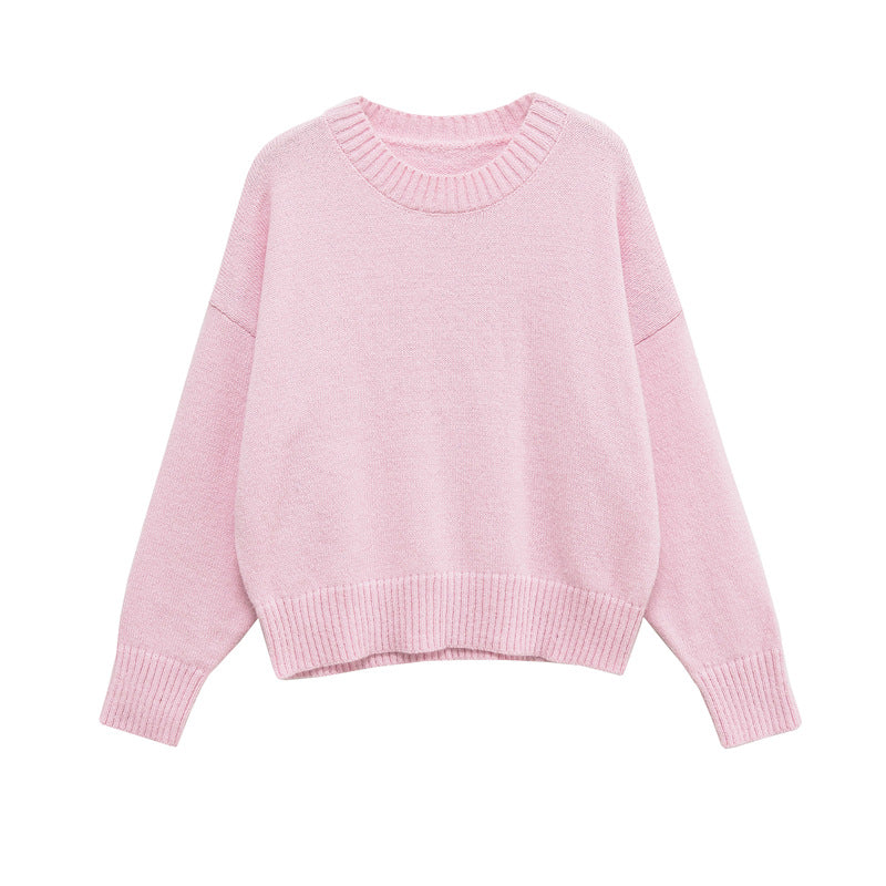 Pull oversized confortable pour femmes avec col rond et larges poignets Chic und Stil