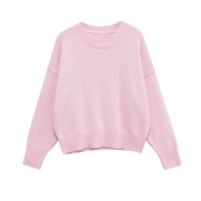 Pull oversized confortable pour femmes avec col rond et larges poignets Chic und Stil